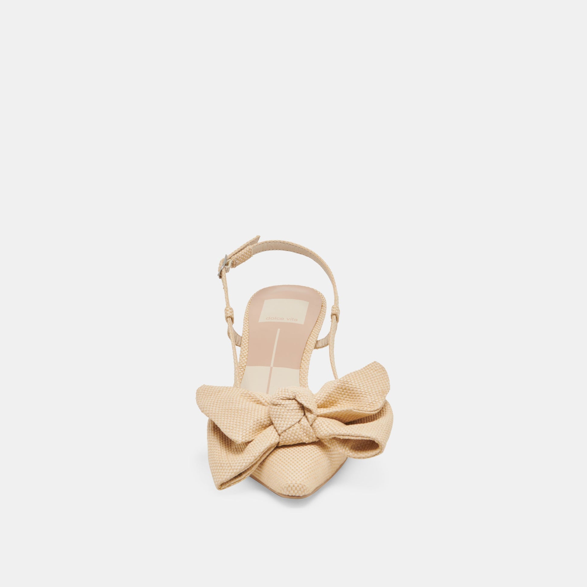 ODELA BOW HEELS NATURAL WOVEN RAFFIA Dolce Vita