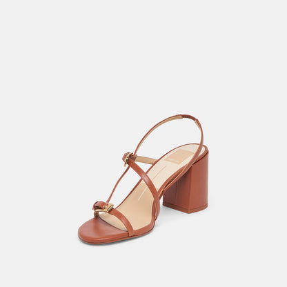 Faye Cognac Leather Heels Dolce Vita