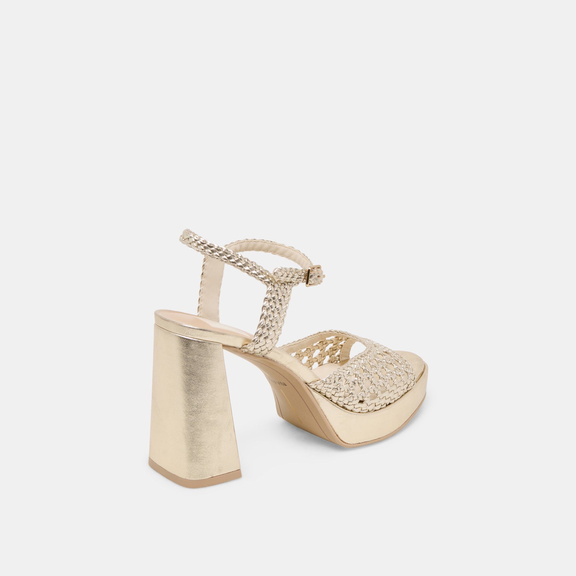 PEYTEN HEELS LIGHT GOLD WOVEN STELLA Dolce Vita