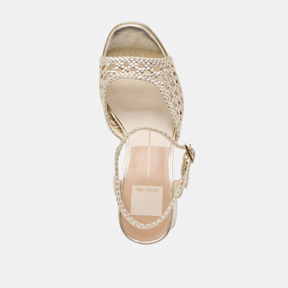PEYTEN HEELS LIGHT GOLD WOVEN STELLA Dolce Vita