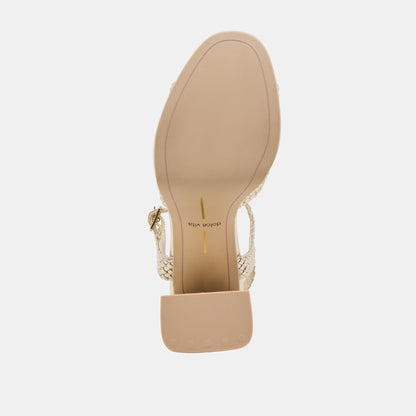PEYTEN HEELS LIGHT GOLD WOVEN STELLA Dolce Vita