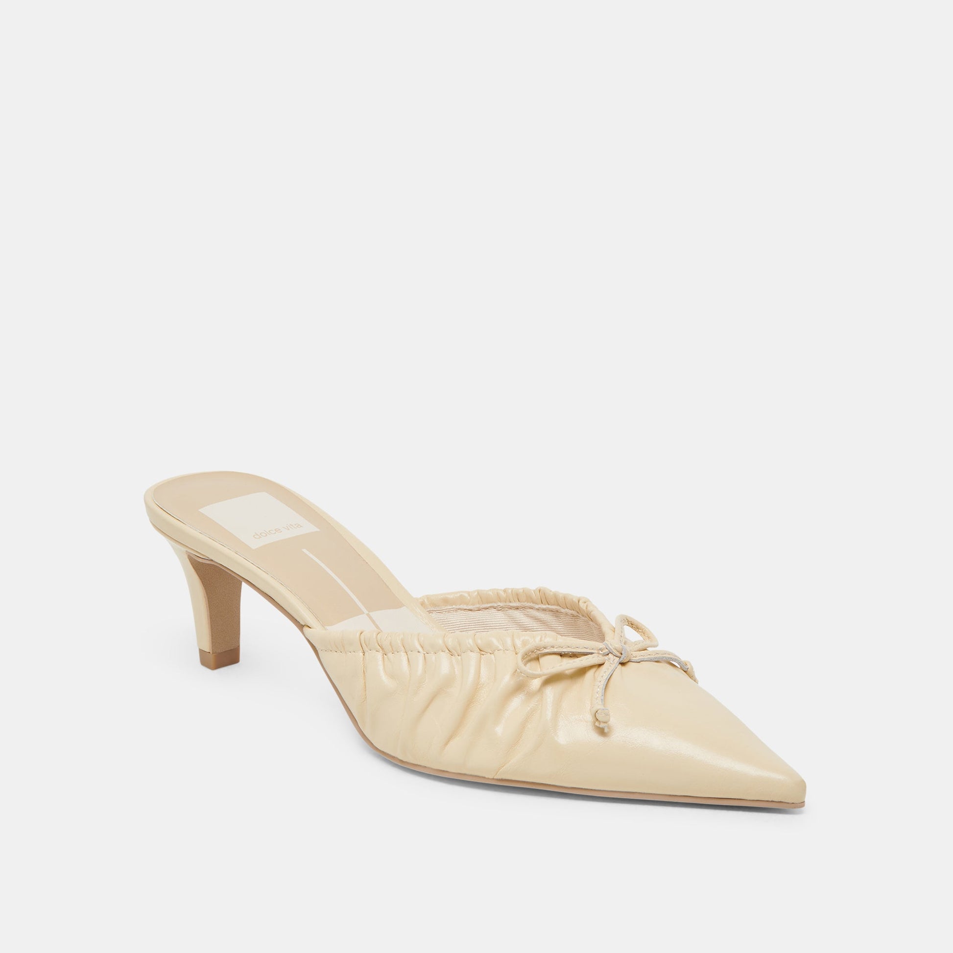 KAIRI MID HEELS LIGHT YELLOW CRINKLE PATENT Dolce Vita