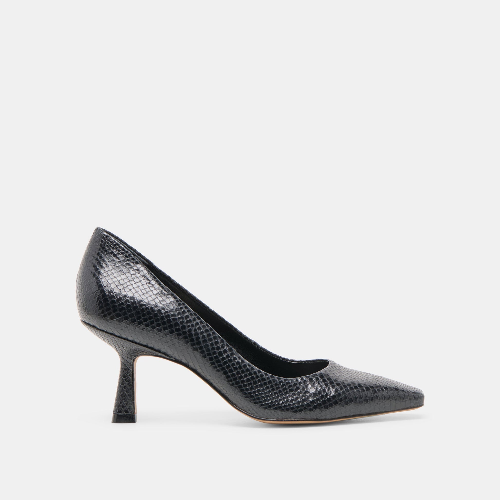 Briona Onyx Embossed Leather Heels Dolce Vita