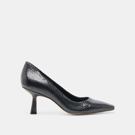 Briona Onyx Embossed Leather Heels Dolce Vita