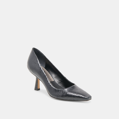 Briona Onyx Embossed Leather Heels Dolce Vita