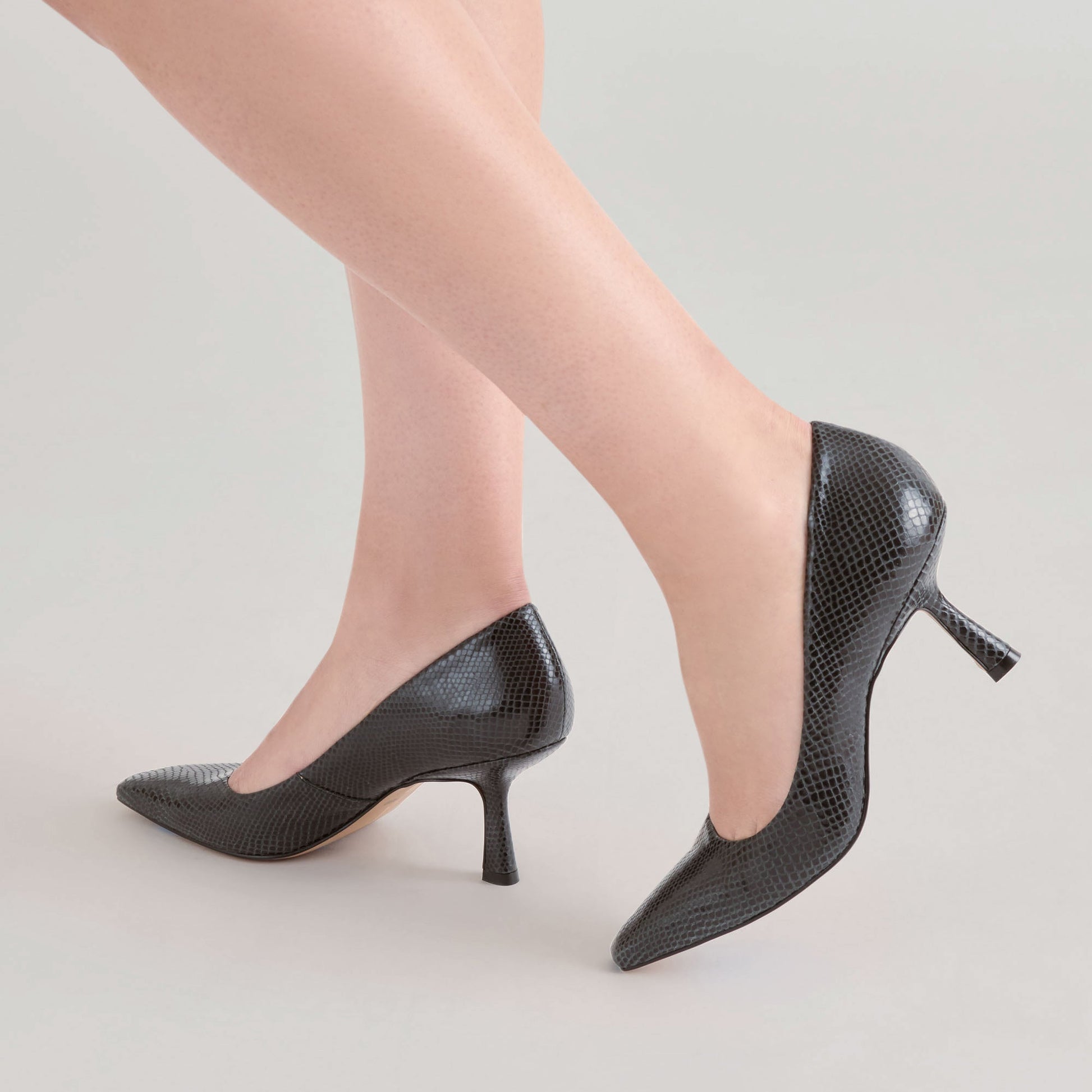 Briona Onyx Embossed Leather Heels Dolce Vita