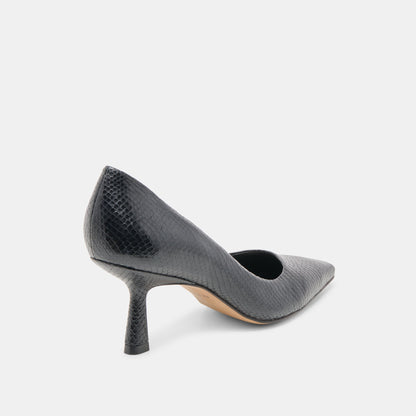 Briona Onyx Embossed Leather Heels Dolce Vita