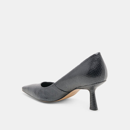 Briona Onyx Embossed Leather Heels Dolce Vita