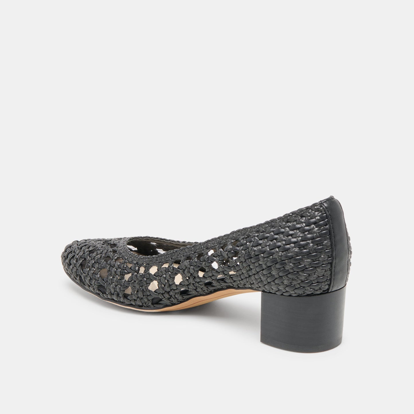 Lula Black Woven Raffia Heels Dolce Vita