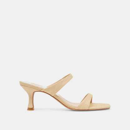 Genora Wide Lt Natural Woven Raffia Heels Dolce Vita