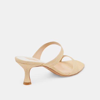 Genora Wide Lt Natural Woven Raffia Heels Dolce Vita