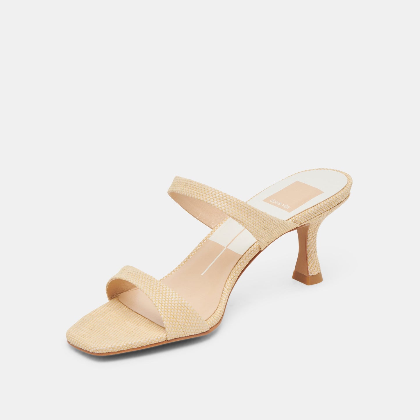 Genora Wide Lt Natural Woven Raffia Heels Dolce Vita