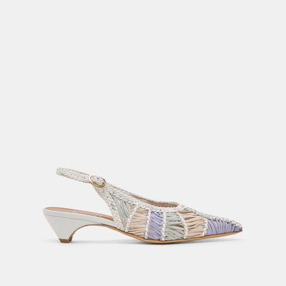 Dafney White Multi Woven Leather Heels Dolce Vita