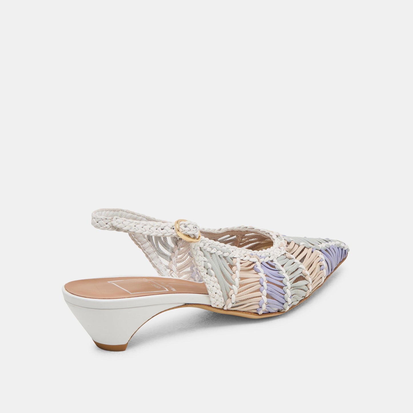 Dafney White Multi Woven Leather Heels Dolce Vita