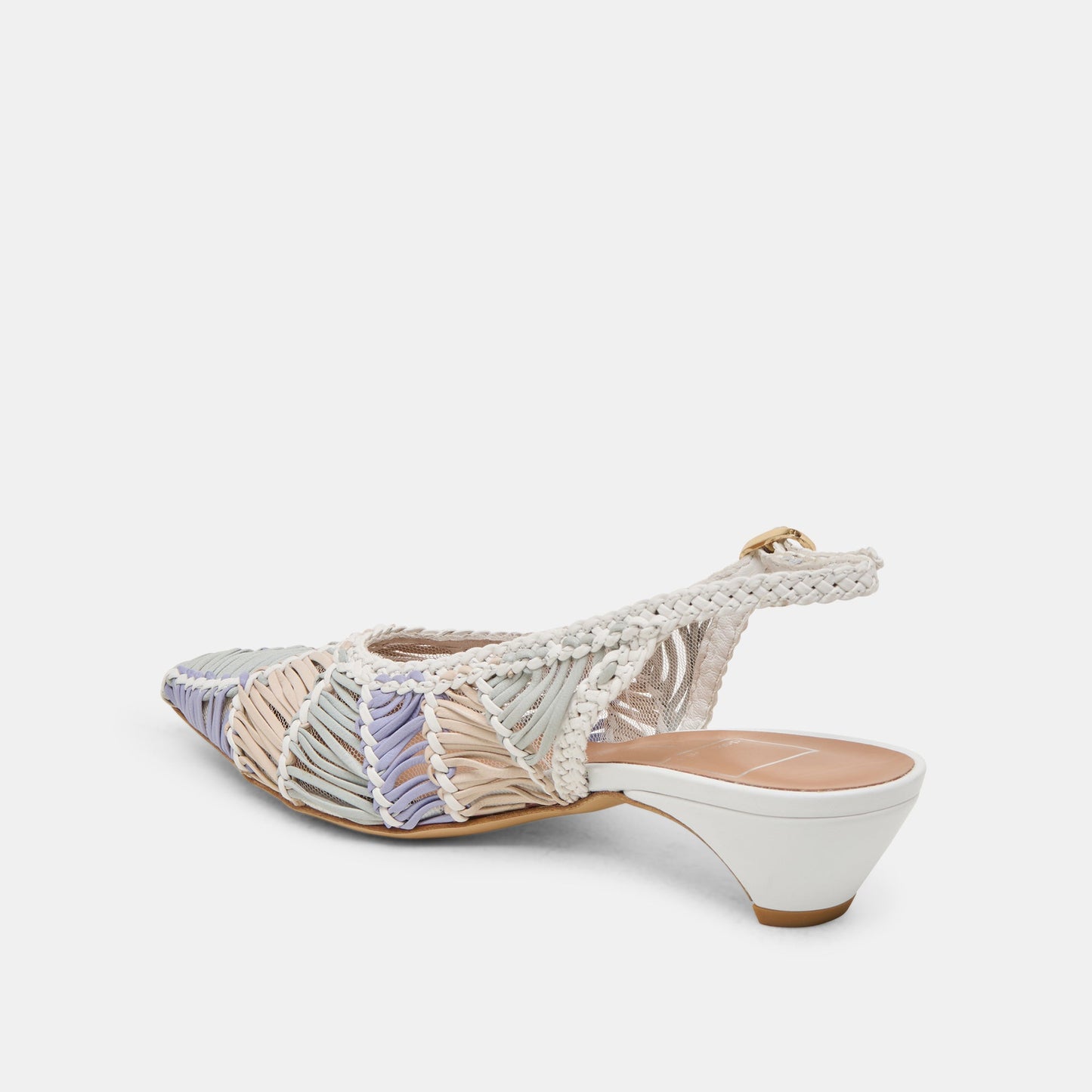 Dafney White Multi Woven Leather Heels Dolce Vita