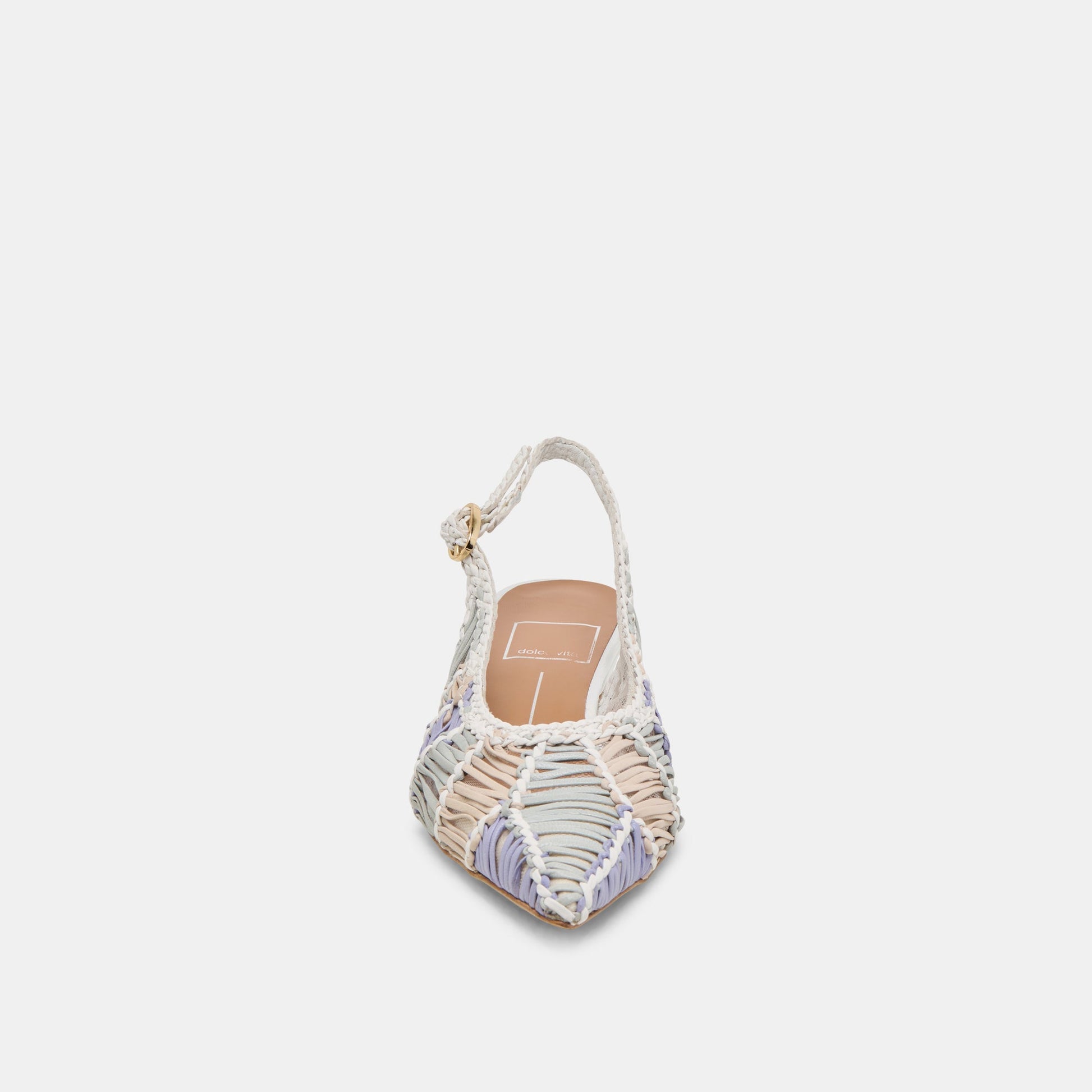 Dafney White Multi Woven Leather Heels Dolce Vita