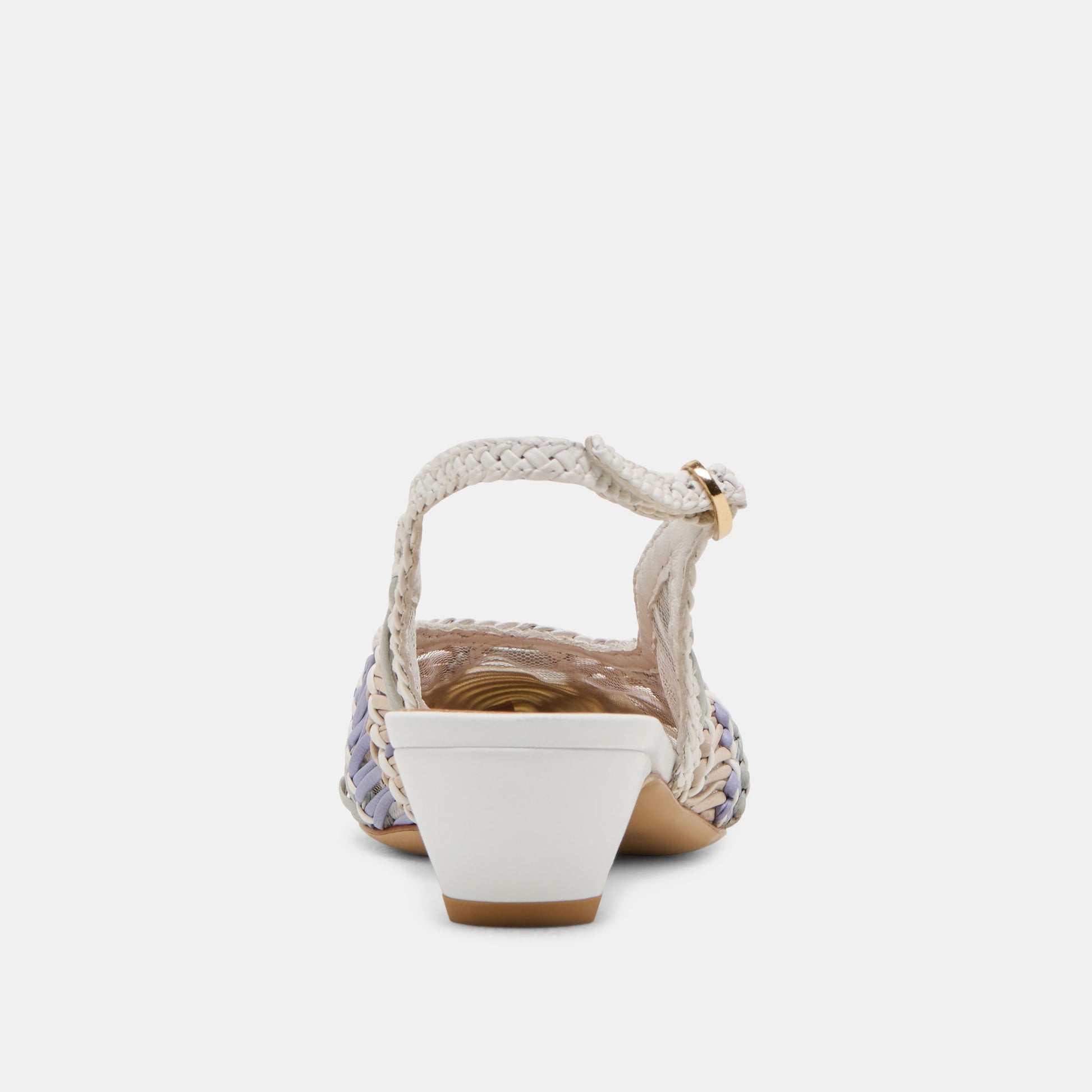 Dafney White Multi Woven Leather Heels Dolce Vita