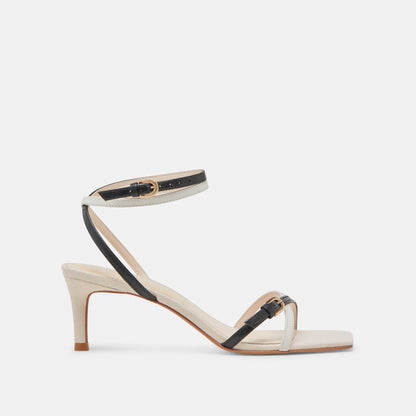 BAMBY HEELS WHITE BLACK LEATHER Dolce Vita