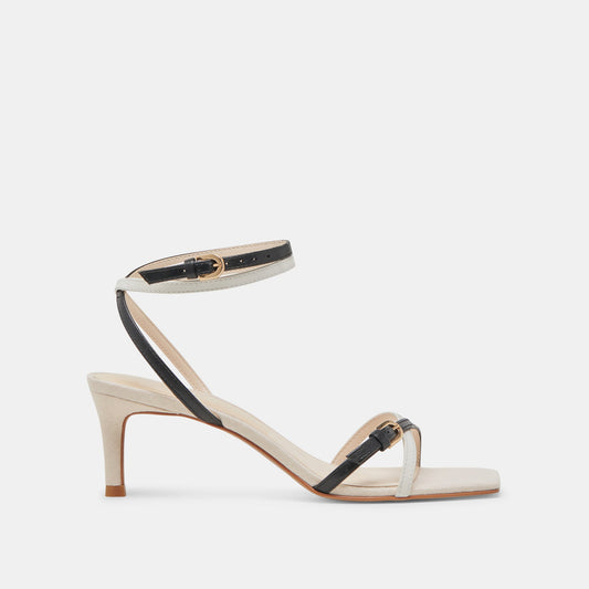 BAMBY HEELS WHITE BLACK LEATHER Dolce Vita