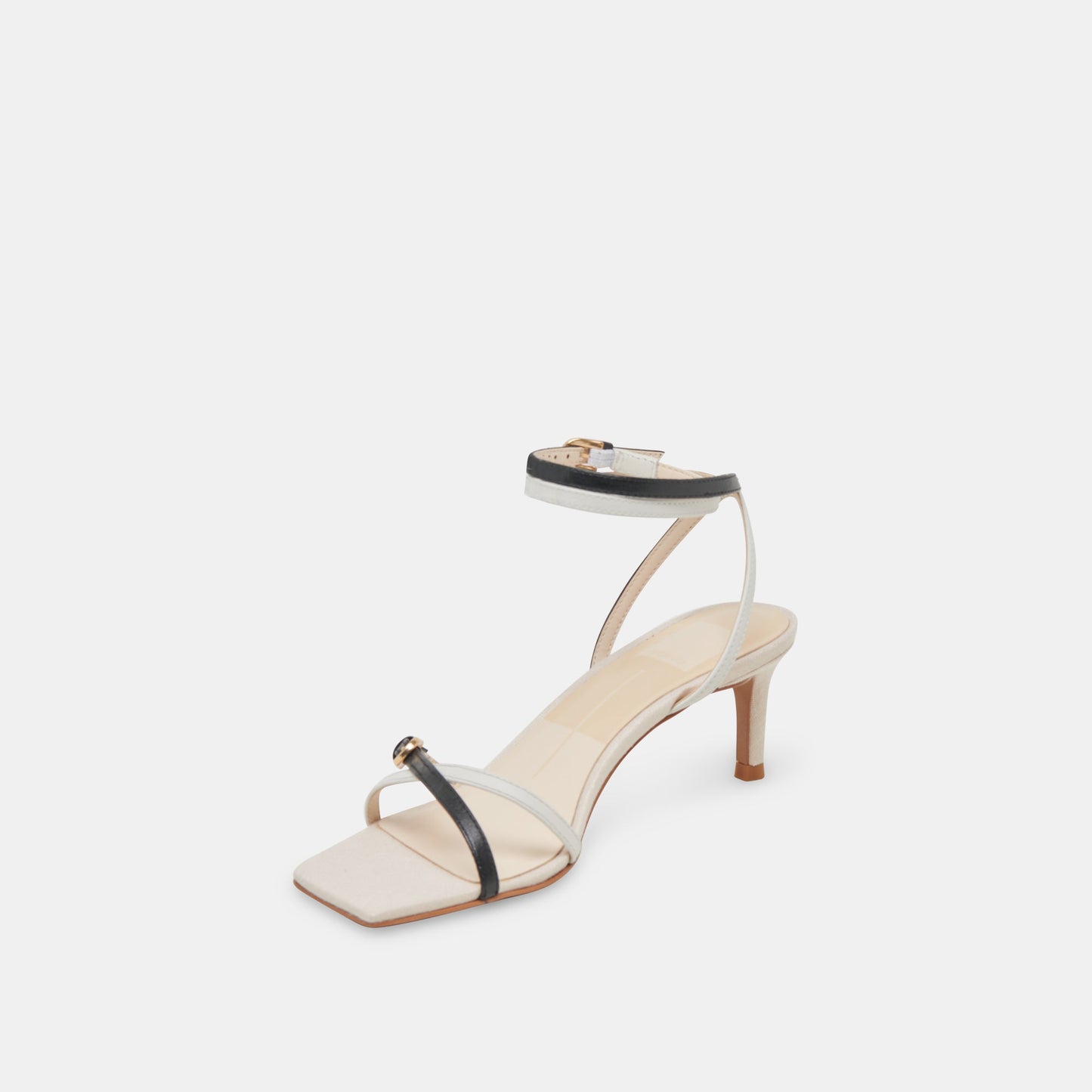 BAMBY HEELS WHITE BLACK LEATHER Dolce Vita