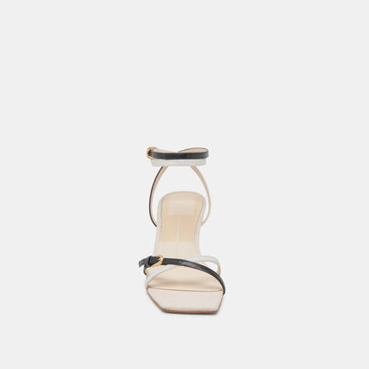 BAMBY HEELS WHITE BLACK LEATHER Dolce Vita