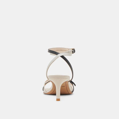 BAMBY HEELS WHITE BLACK LEATHER Dolce Vita