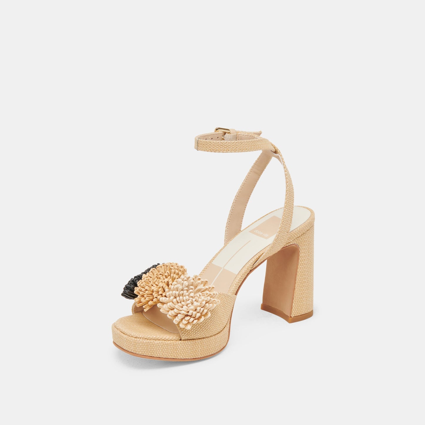 OLIVEA HEELS BLACK NATURAL RAFFIA Dolce Vita