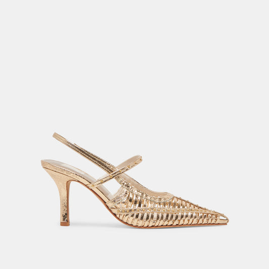 HENSAL HEELS GOLD DISTRESSED LEATHER Dolce Vita