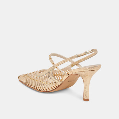 HENSAL HEELS GOLD DISTRESSED LEATHER Dolce Vita