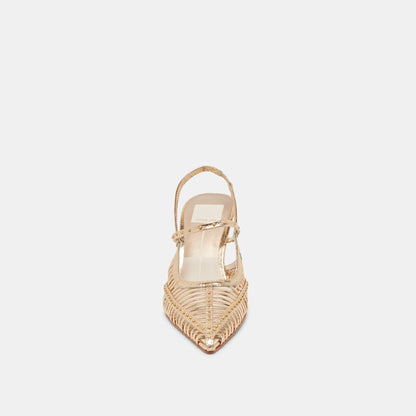 HENSAL HEELS GOLD DISTRESSED LEATHER Dolce Vita