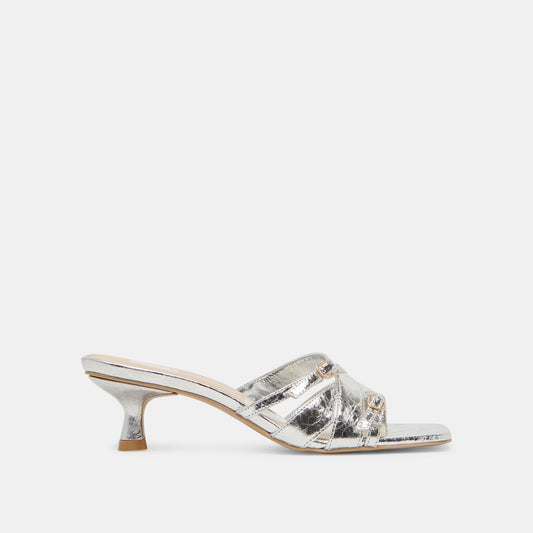 BRYANT HEELS SILVER DISTRESSED LEATHER Dolce Vita
