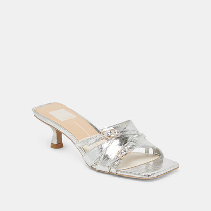BRYANT HEELS SILVER DISTRESSED LEATHER Dolce Vita