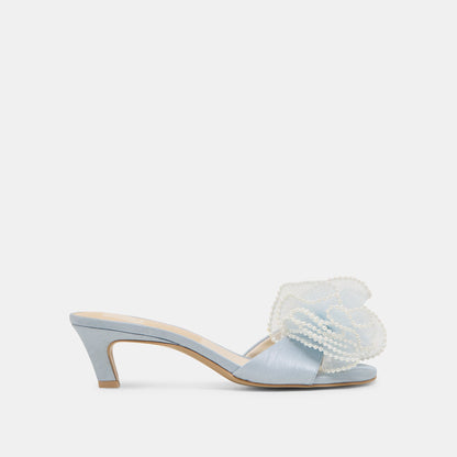 NARITA PEARL HEELS LIGHT BLUE SATIN Dolce Vita