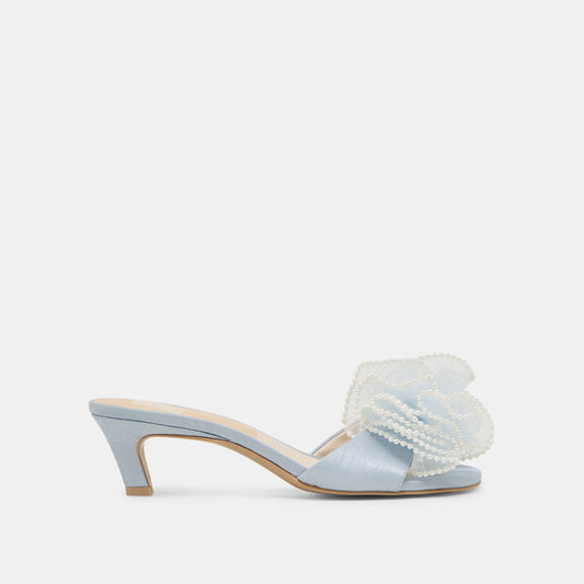 NARITA PEARL HEELS LIGHT BLUE SATIN Dolce Vita