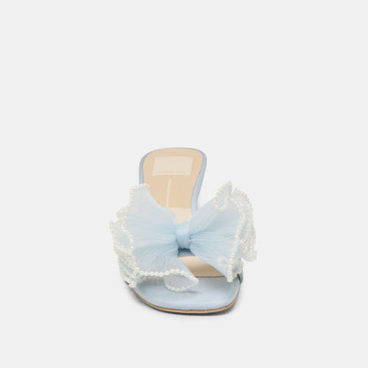 NARITA PEARL HEELS LIGHT BLUE SATIN Dolce Vita