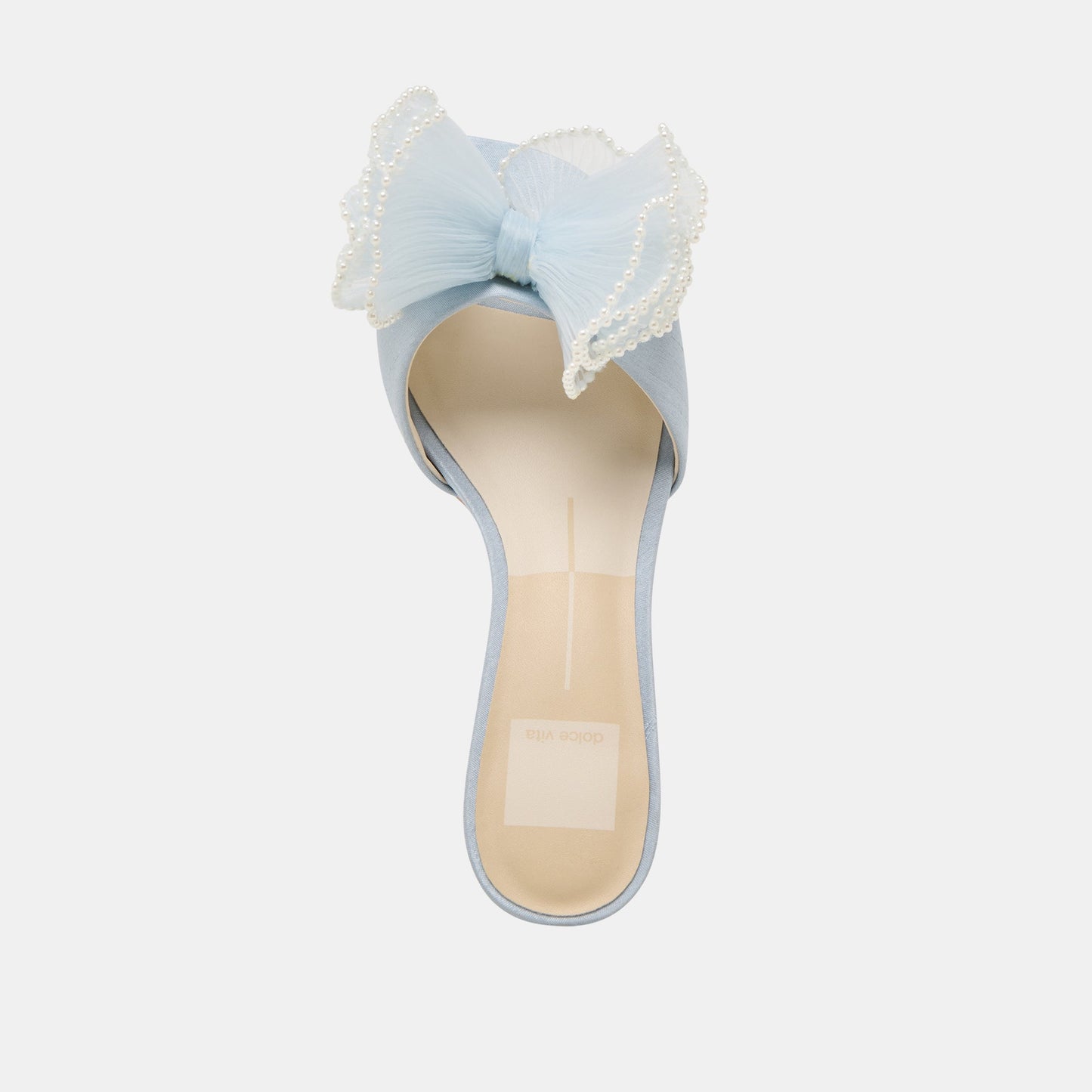 NARITA PEARL HEELS LIGHT BLUE SATIN Dolce Vita