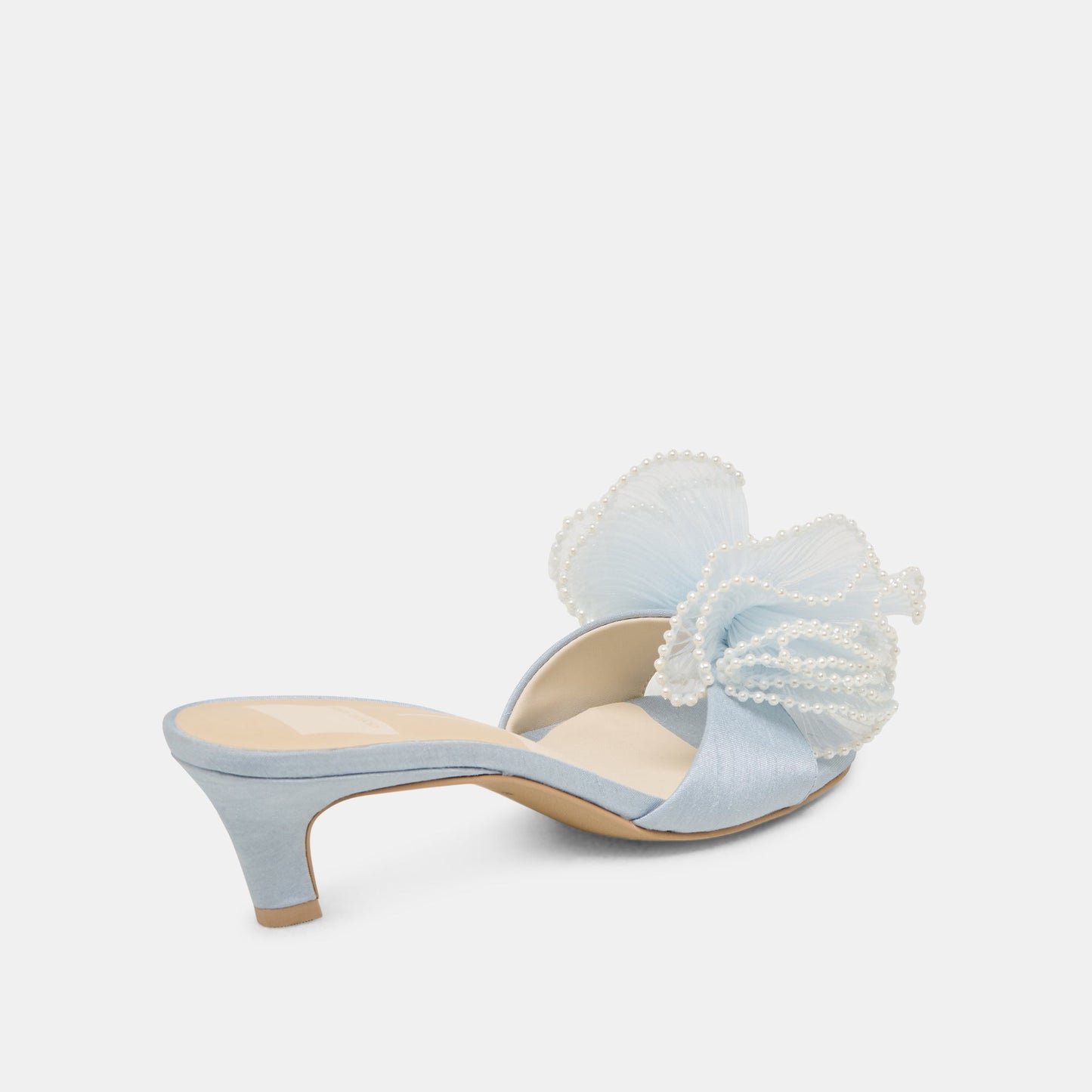 NARITA PEARL HEELS LIGHT BLUE SATIN Dolce Vita
