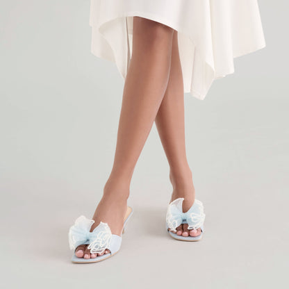 NARITA PEARL HEELS LIGHT BLUE SATIN Dolce Vita