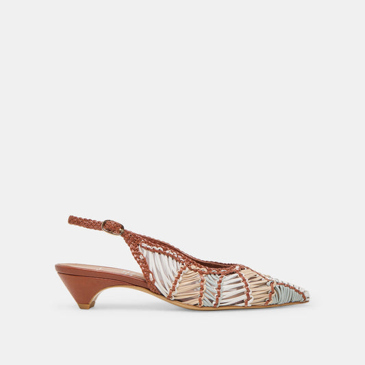 Dafney Tan Multi Woven Leather Heels Dolce Vita