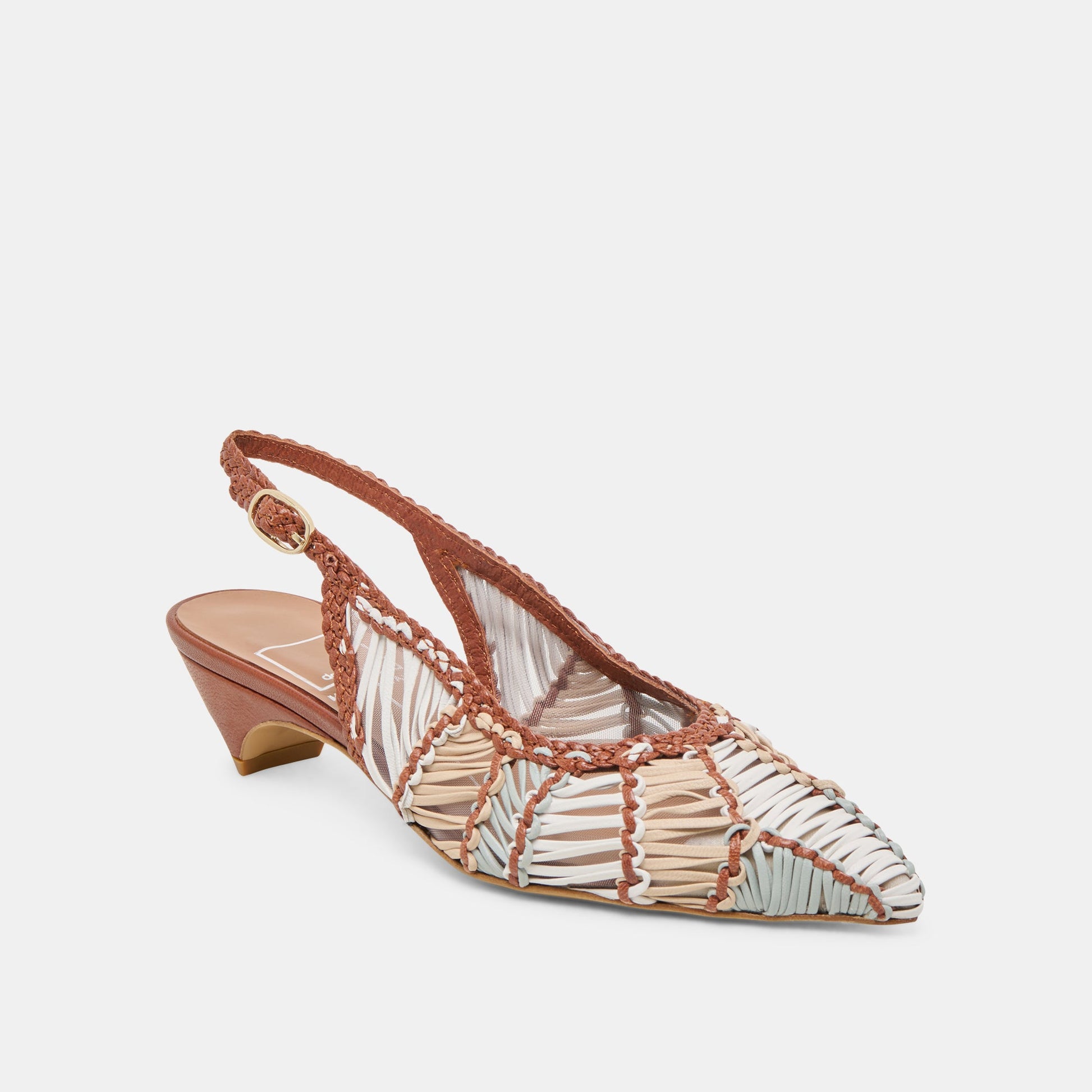 Dafney Tan Multi Woven Leather Heels Dolce Vita