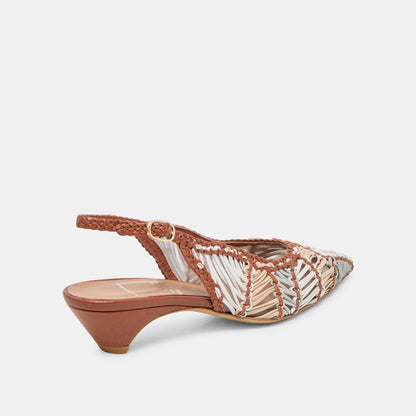 Dafney Tan Multi Woven Leather Heels Dolce Vita