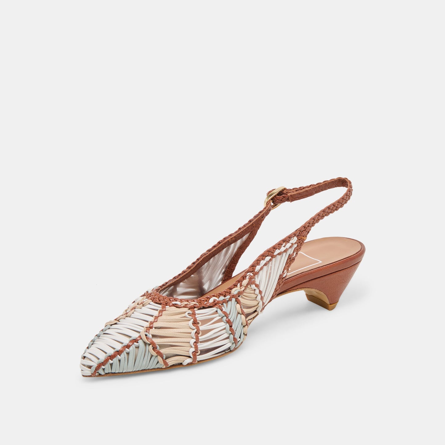 Dafney Tan Multi Woven Leather Heels Dolce Vita