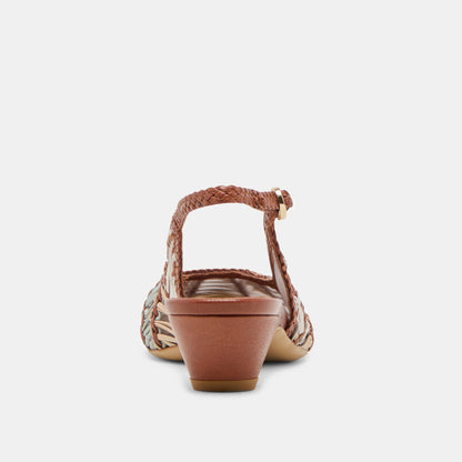 Dafney Tan Multi Woven Leather Heels Dolce Vita