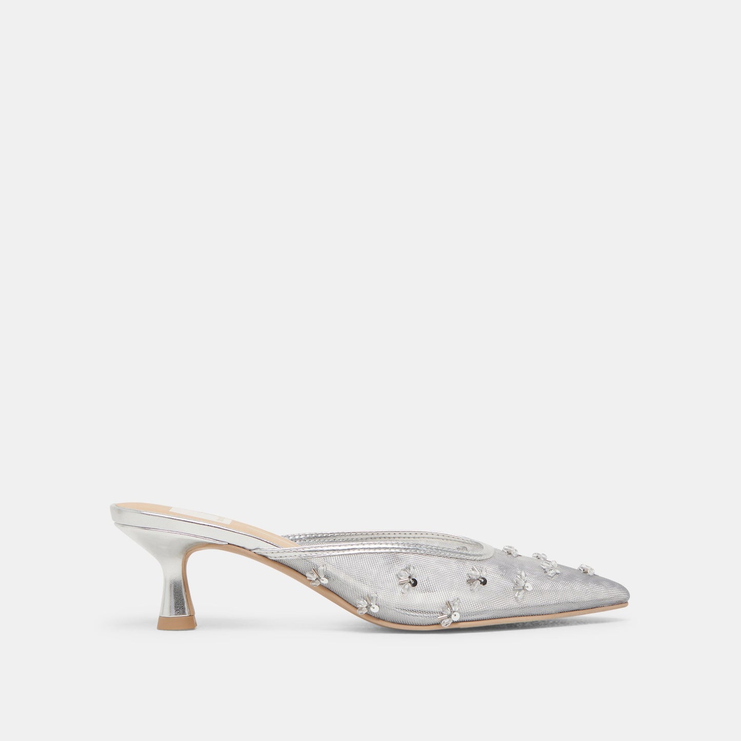 CLARA HEELS SILVER MESH Dolce Vita