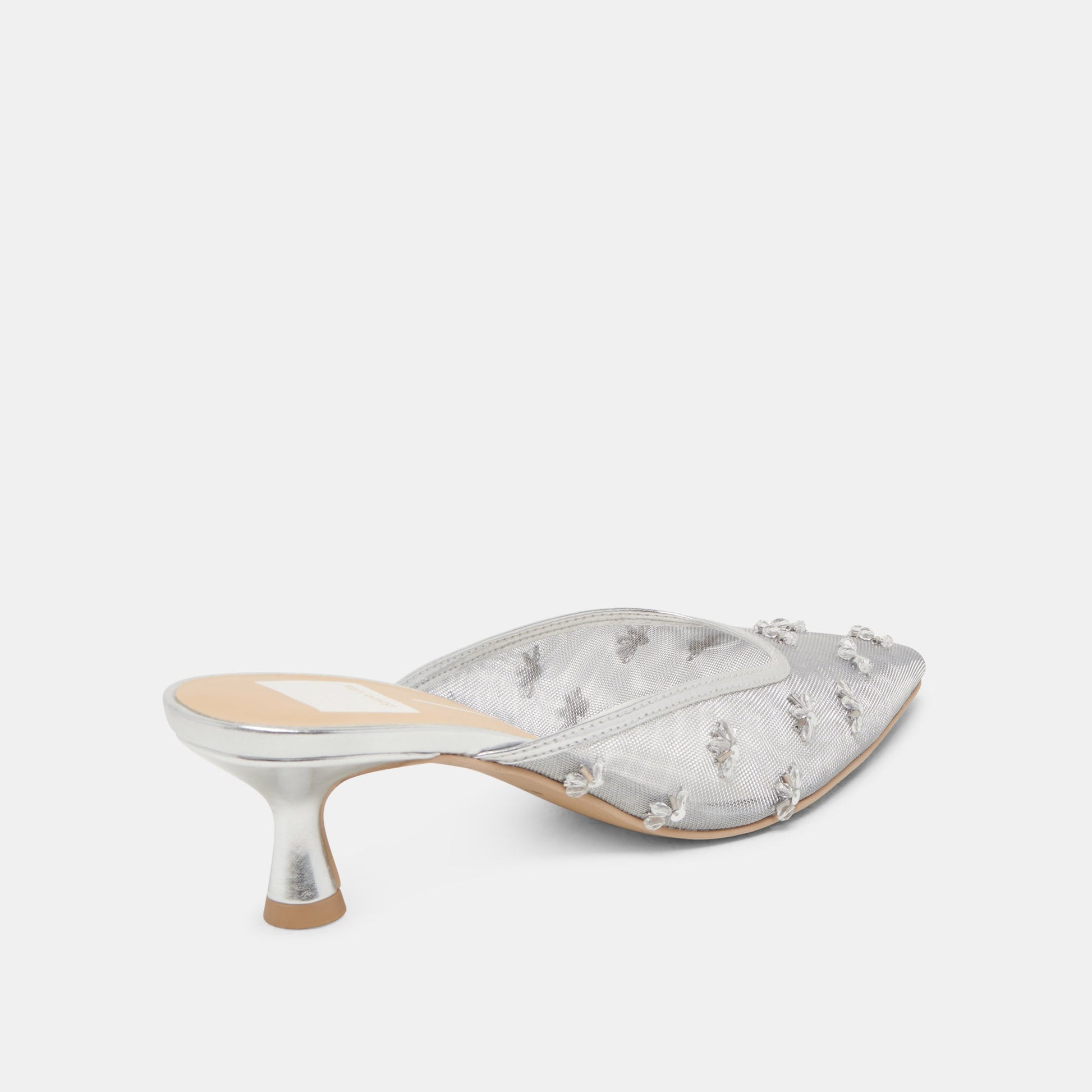 CLARA HEELS SILVER MESH Dolce Vita