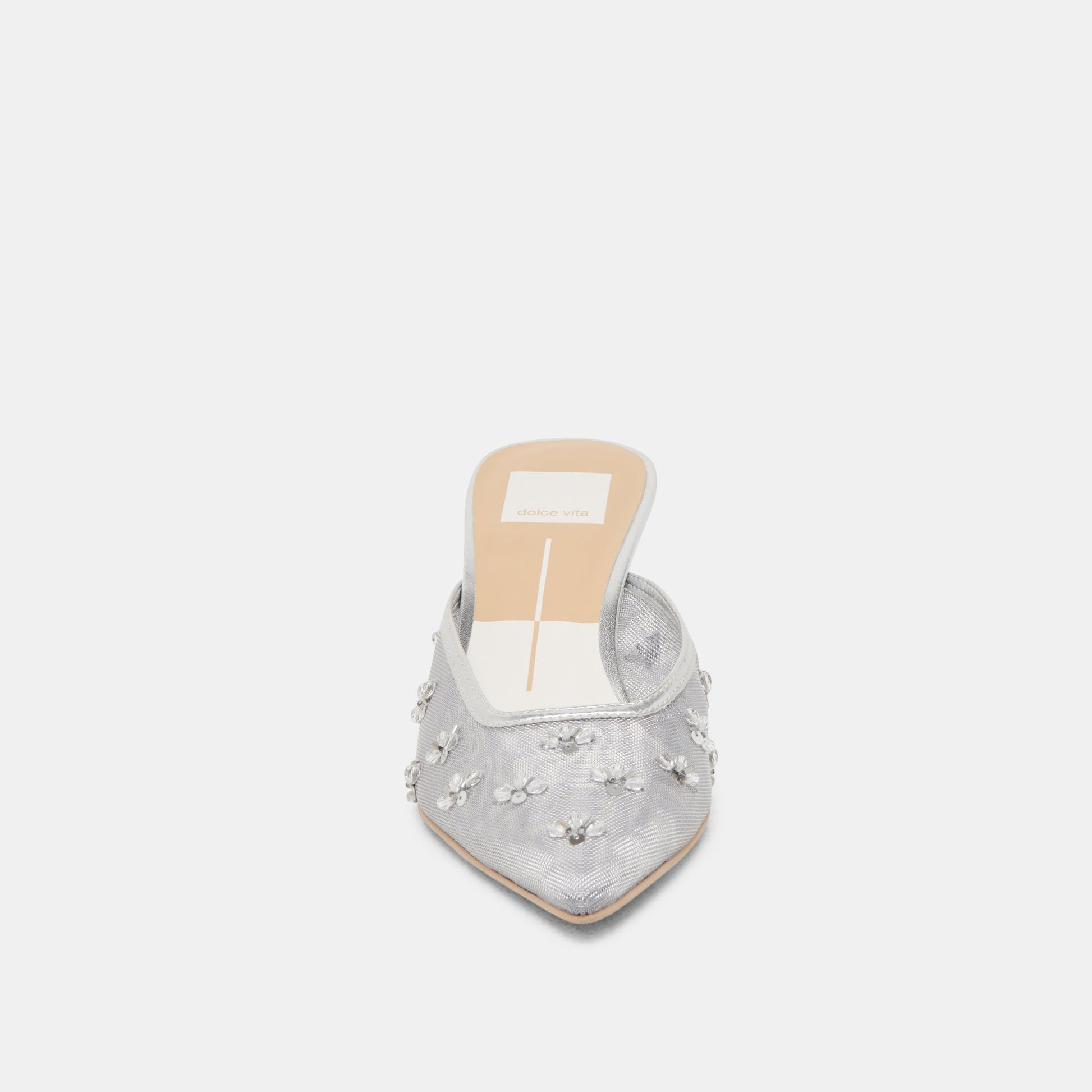 CLARA HEELS SILVER MESH Dolce Vita
