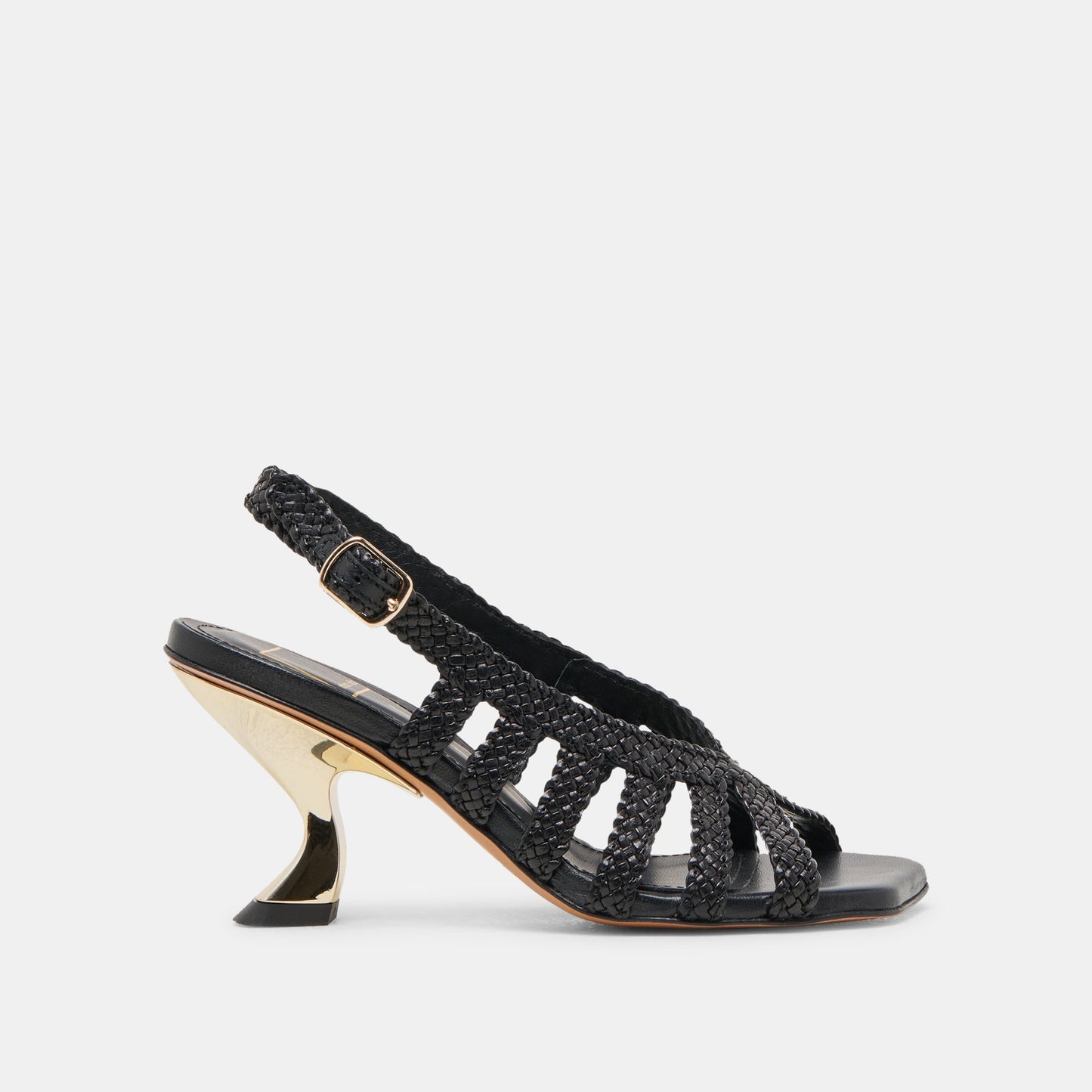 SICILY HEELS BLACK WOVEN LEATHER Dolce Vita
