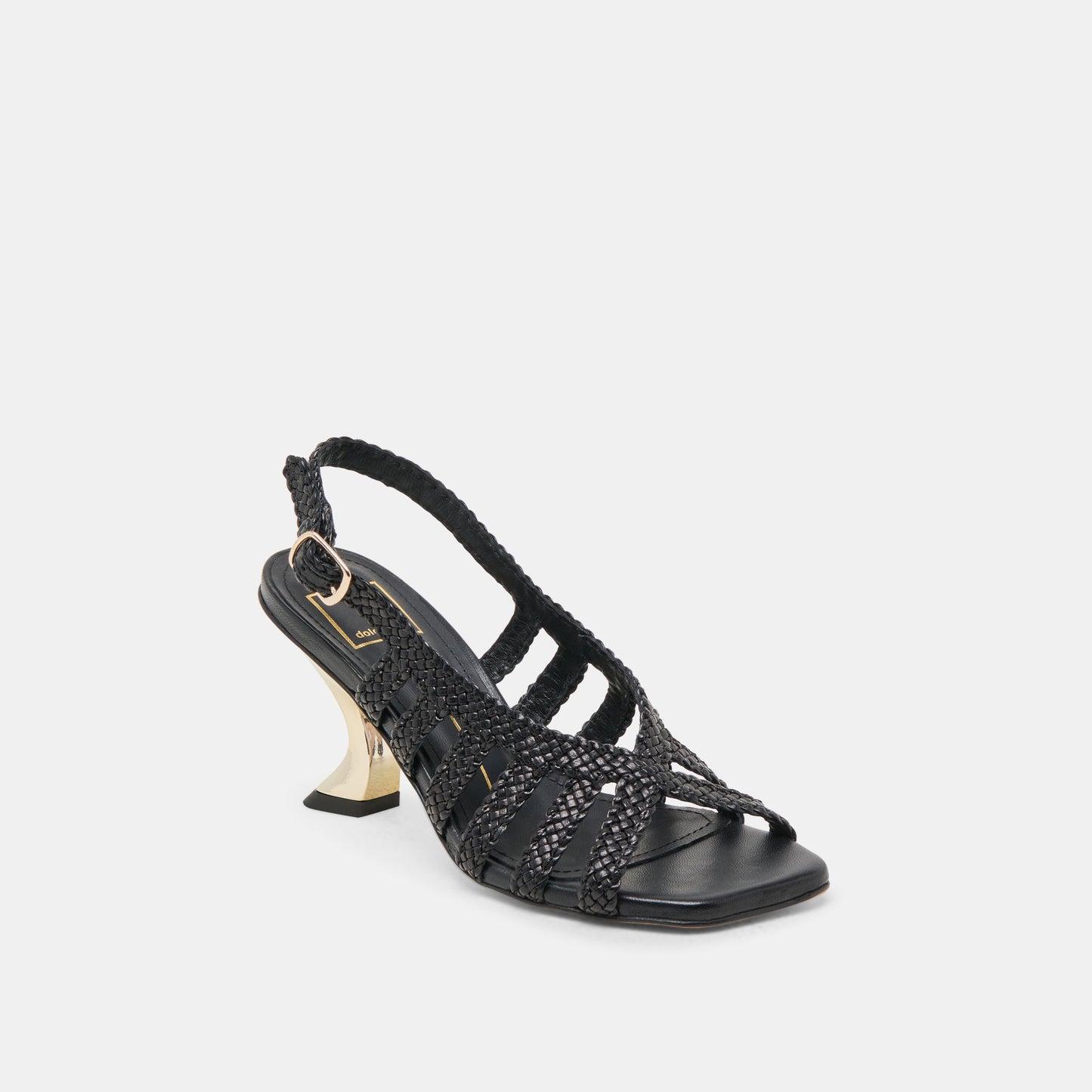 SICILY HEELS BLACK WOVEN LEATHER Dolce Vita