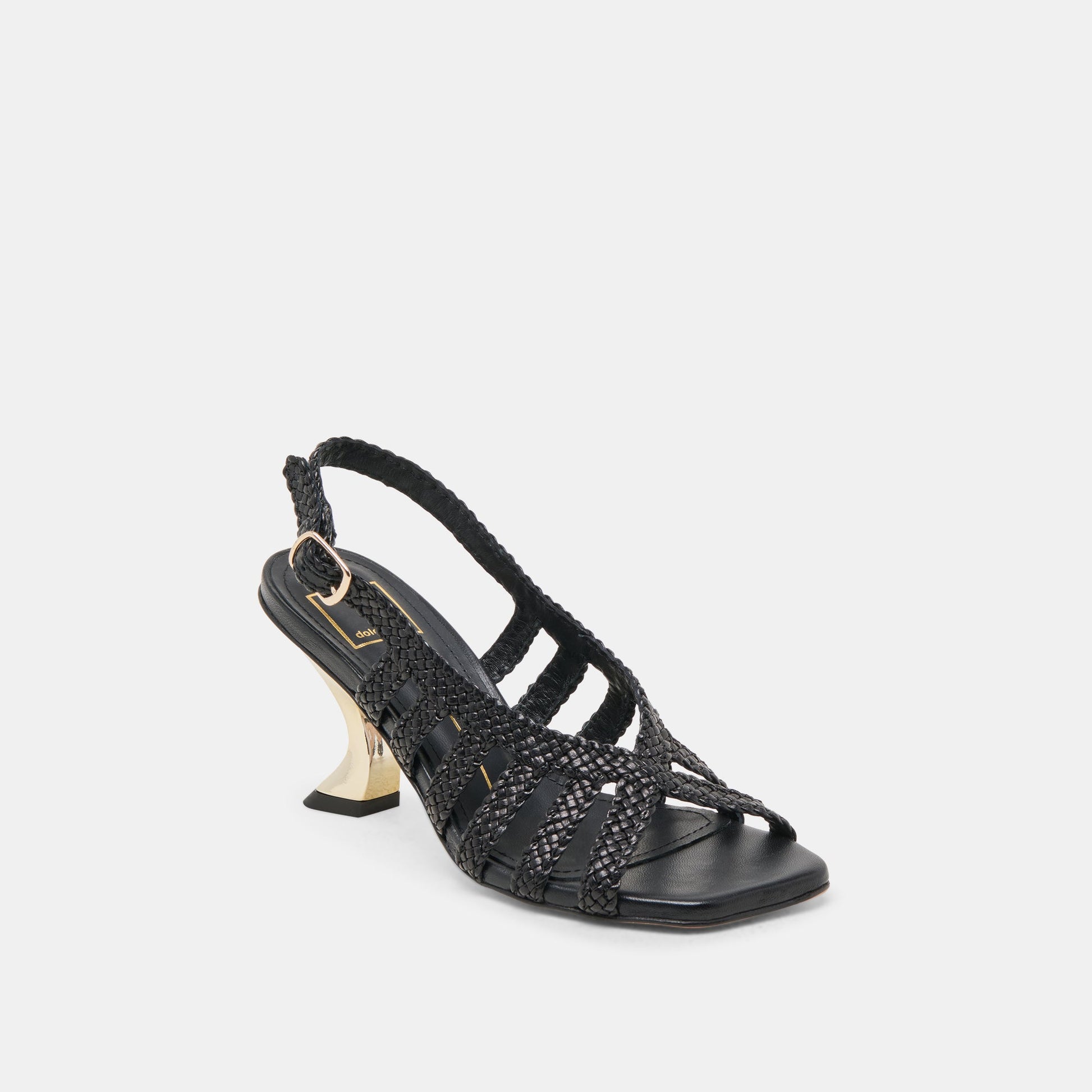 SICILY HEELS BLACK WOVEN LEATHER Dolce Vita