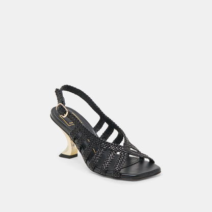 SICILY HEELS BLACK WOVEN LEATHER Dolce Vita